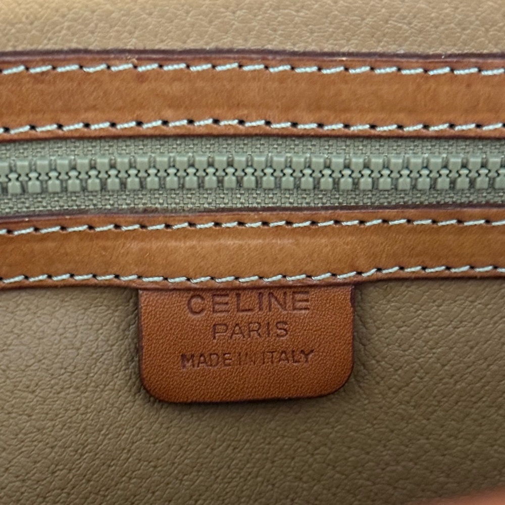 CELINE Macadam Handbag Shoulder 2way Bag & Charm w/Added Chain Strap ~ VINTAGE - Picture 12 of 16